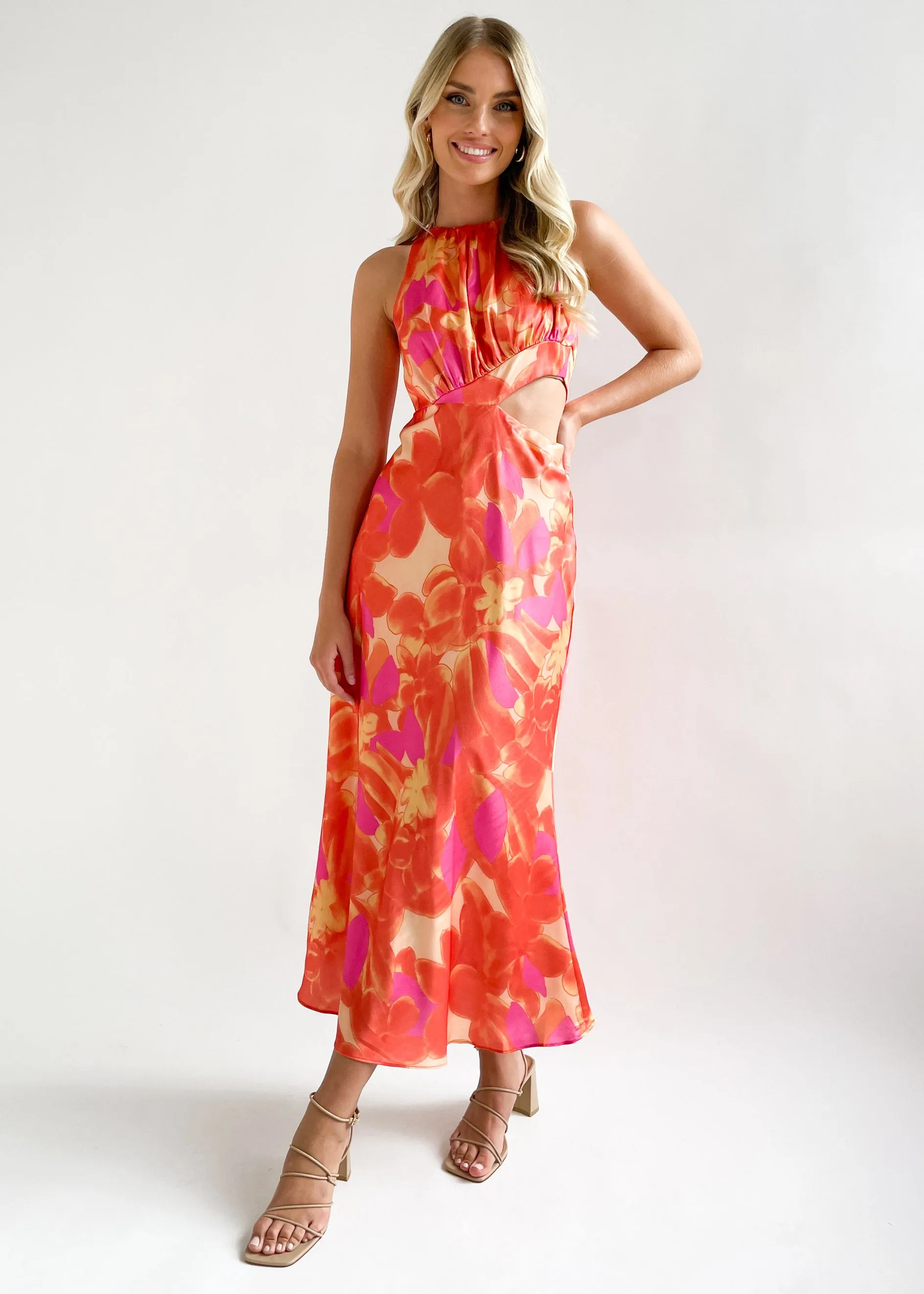 Kayce Midi Dress - Tangerine Floral sold by Gingham & Heels product image thumbnail 5