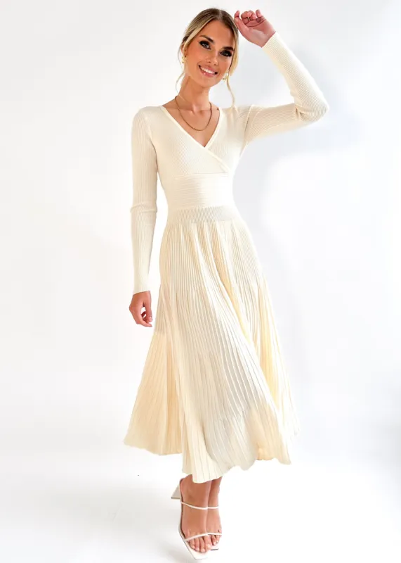 Alise Knit Midi Dress - Butter sold by Gingham & Heels