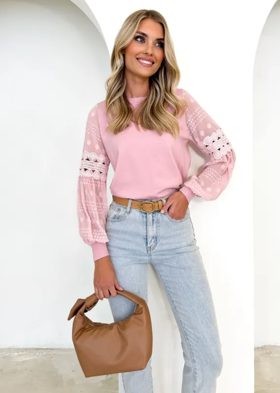 Zoea Knit Top - Blush sold by Gingham & Heels