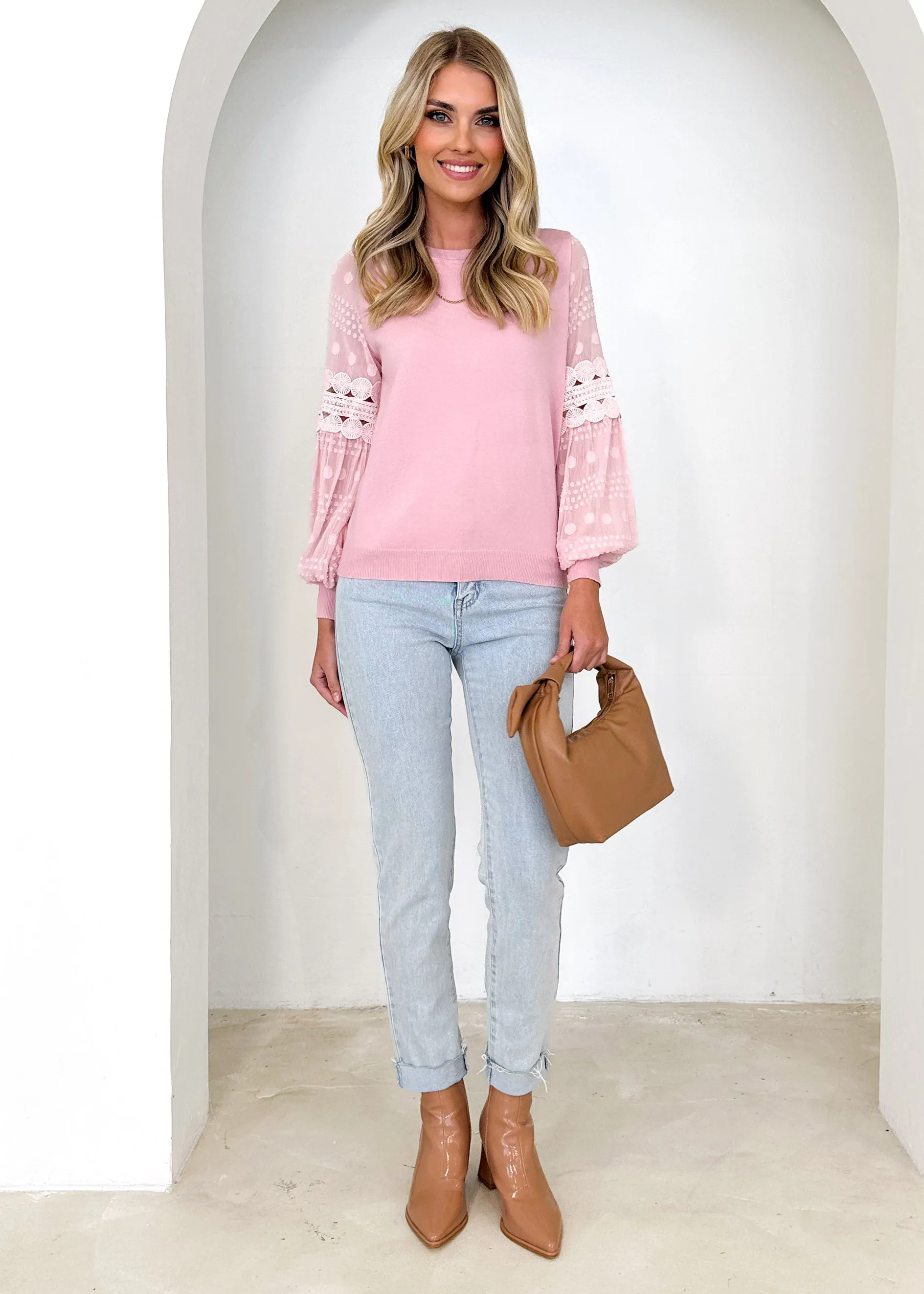Zoea Knit Top - Blush sold by Gingham & Heels product image thumbnail 2