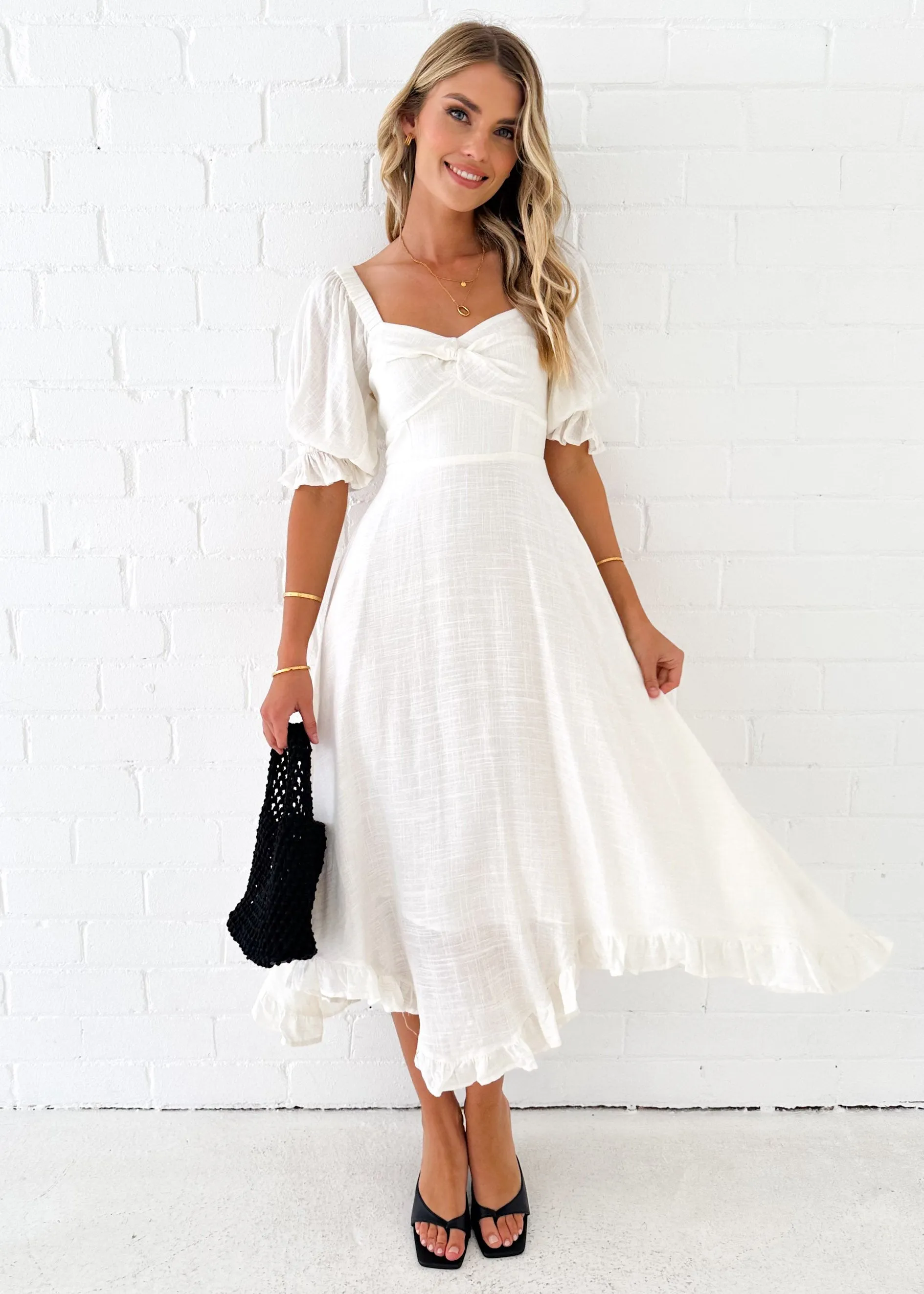 Tamanah Midi Dress - Off White sold by Gingham & Heels product image thumbnail 2