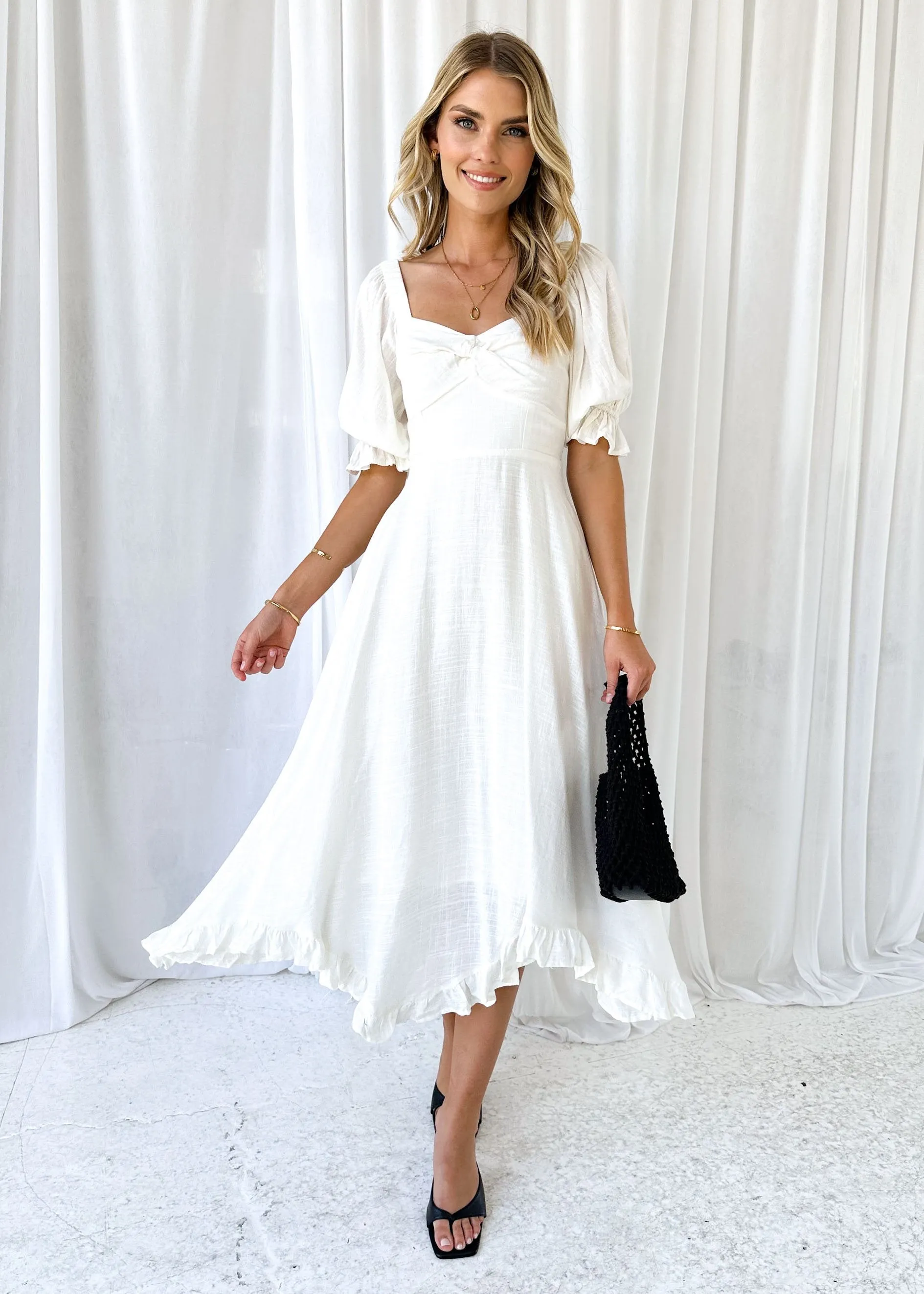 Tamanah Midi Dress - Off White sold by Gingham & Heels product image thumbnail 3