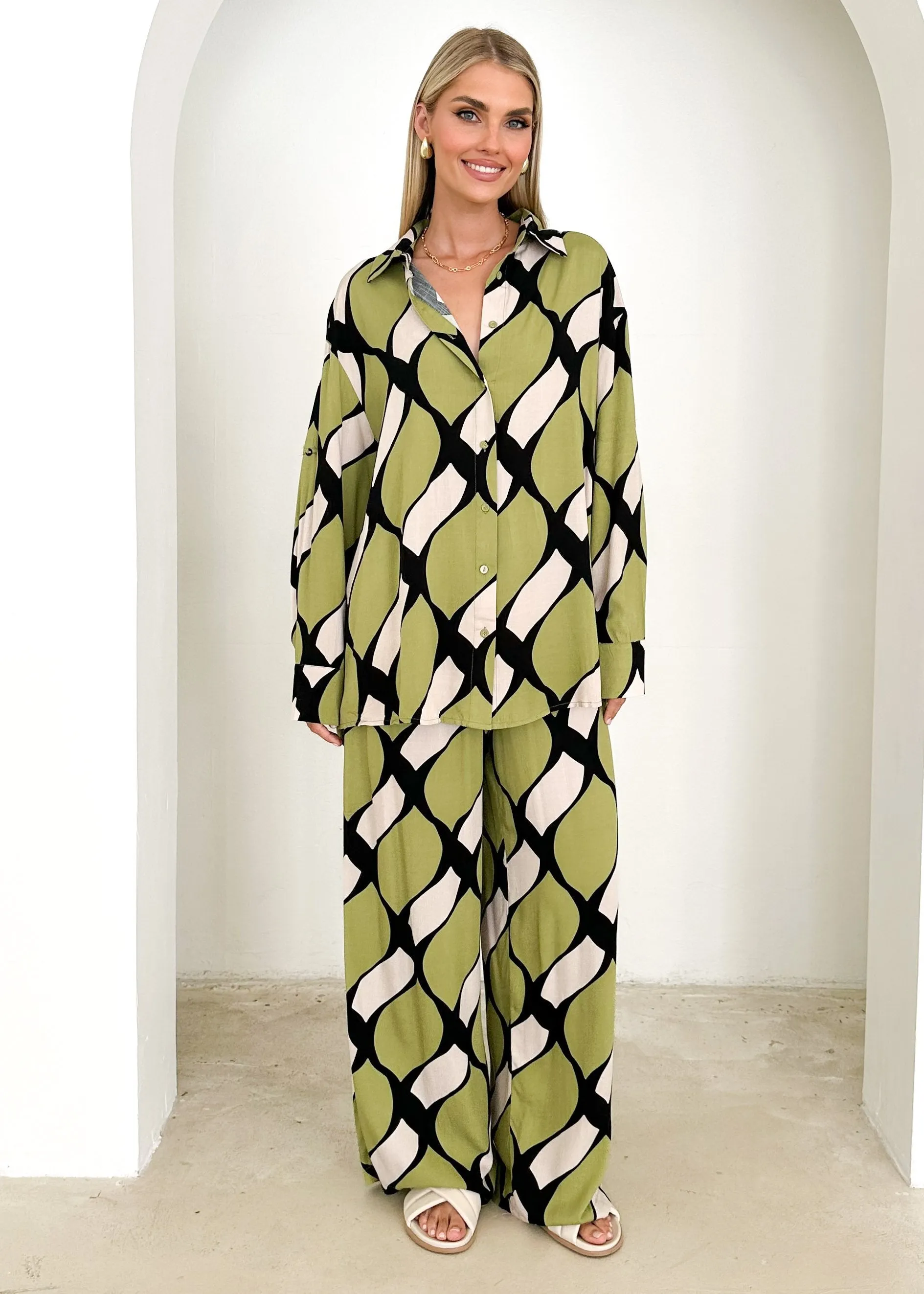 Dacey Shirt - Olive Kennedy sold by Gingham & Heels product image thumbnail 3