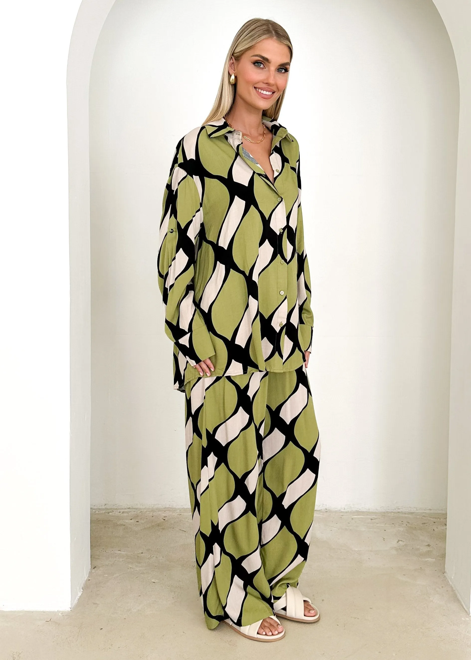 Dacey Shirt - Olive Kennedy sold by Gingham & Heels product image thumbnail 4