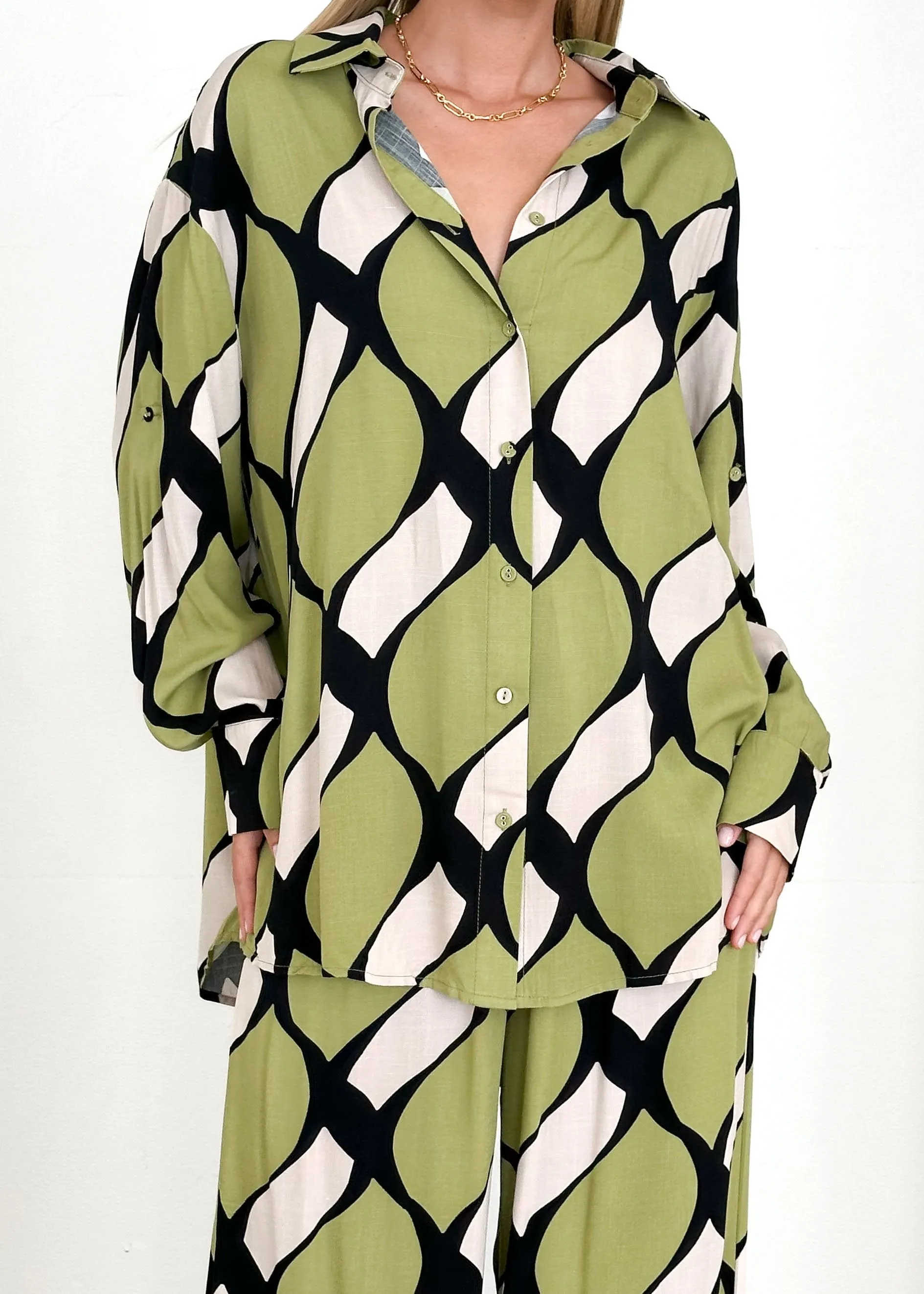 Dacey Shirt - Olive Kennedy sold by Gingham & Heels product image thumbnail 5