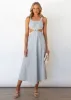 Kyra Cut Out Midi Dress - Blue Stripe sold by Gingham & Heels