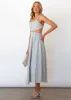 Kyra Cut Out Midi Dress - Blue Stripe sold by Gingham & Heels