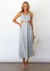 Kyra Cut Out Midi Dress - Blue Stripe sold by Gingham & Heels