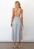 Kyra Cut Out Midi Dress - Blue Stripe sold by Gingham & Heels
