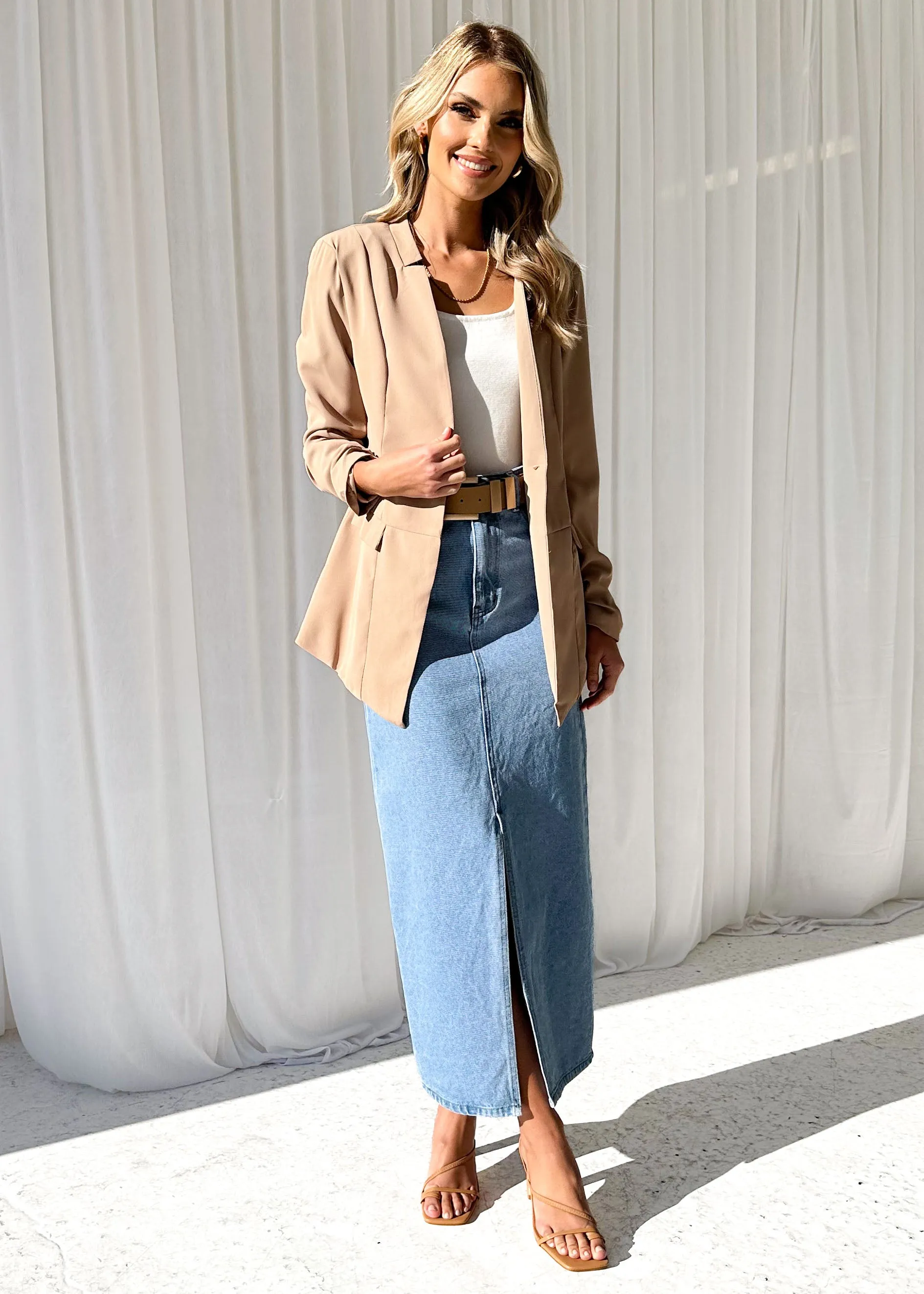 Rowan Blazer - Camel sold by Gingham & Heels