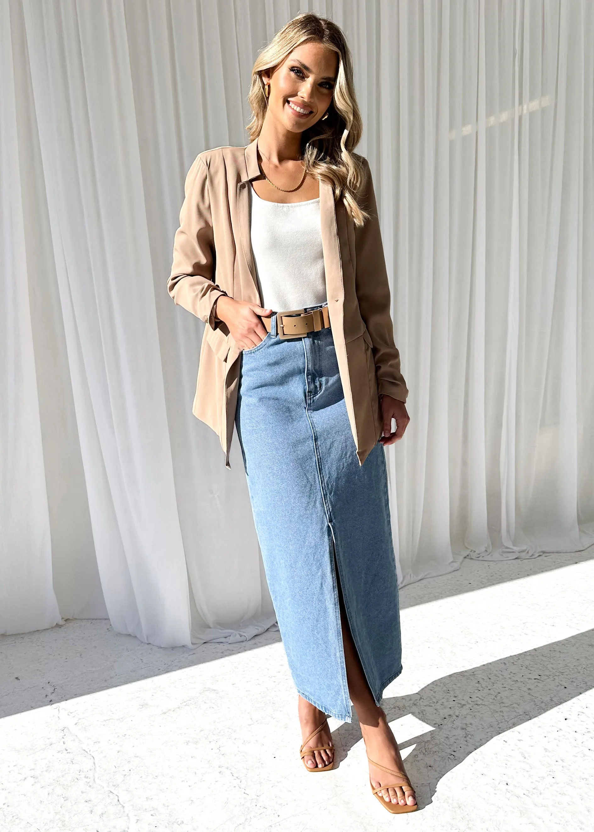 Rowan Blazer - Camel sold by Gingham & Heels product image thumbnail 3