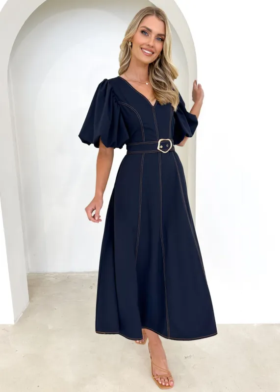 Pam Midi Dress - Indigo sold by Gingham & Heels