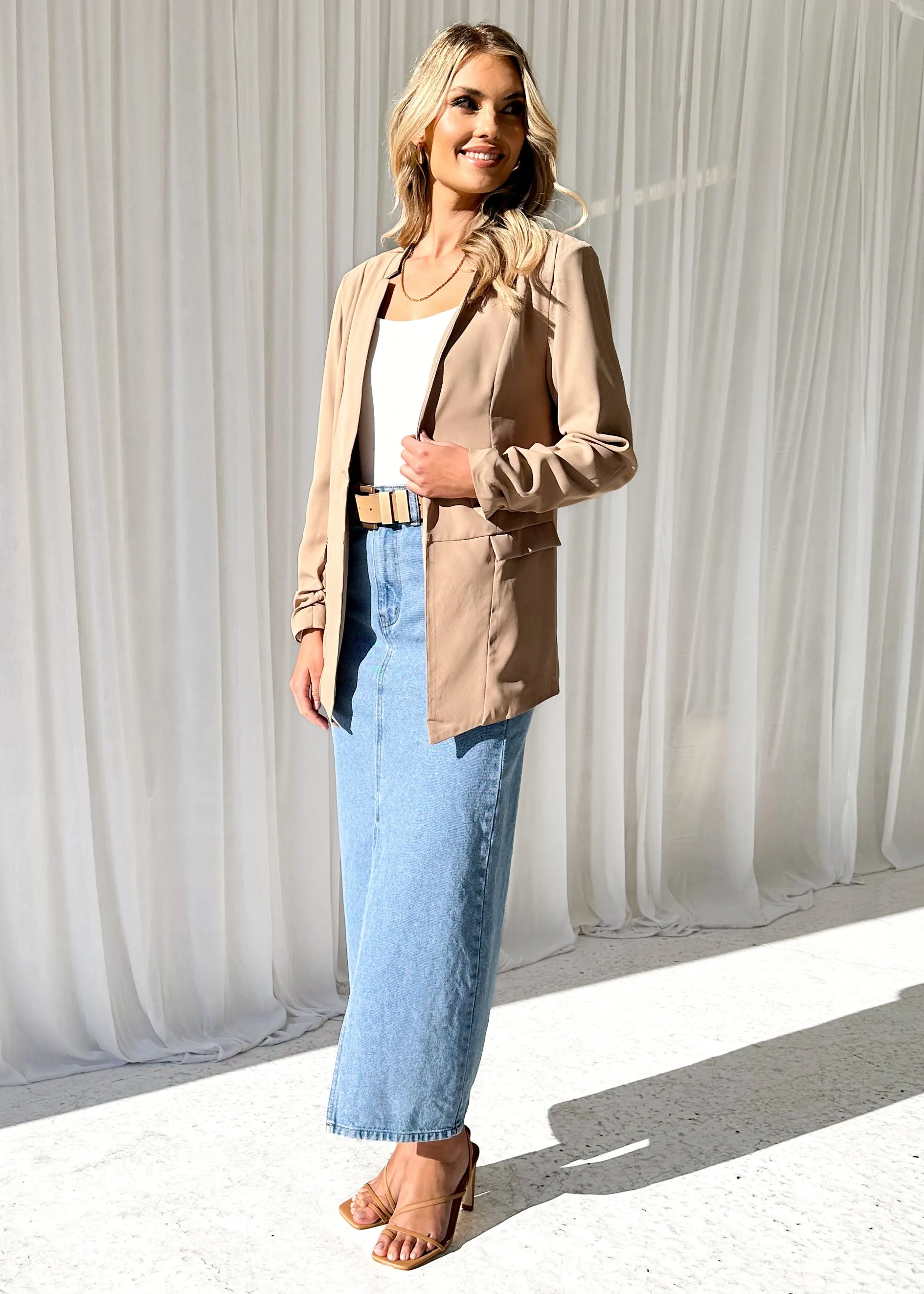 Rowan Blazer - Camel sold by Gingham & Heels product image thumbnail 4