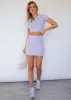 I Cant Stop Knit Mini Skirt - Lilac sold by Gingham & Heels