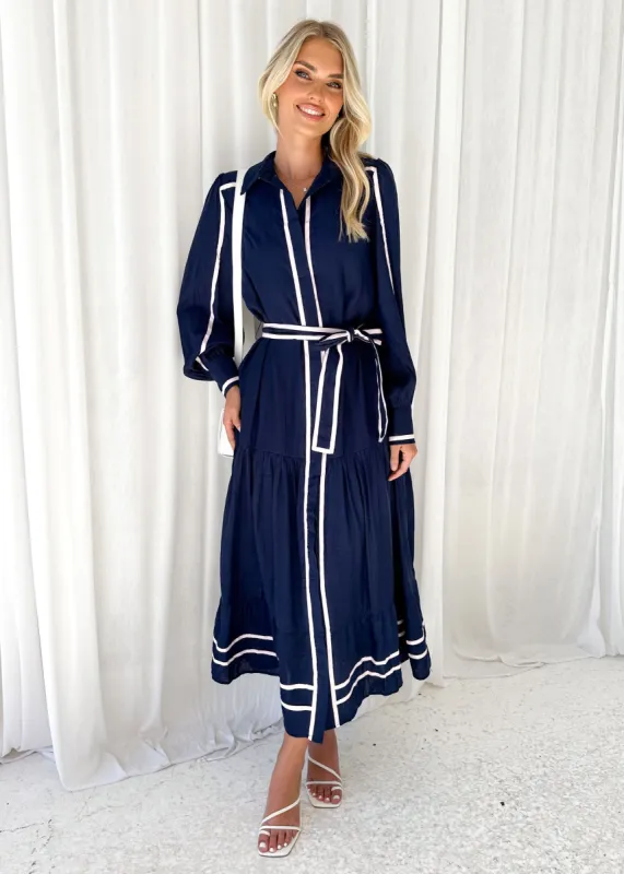 Livvy Midi Dress - Navy sold by Gingham & Heels