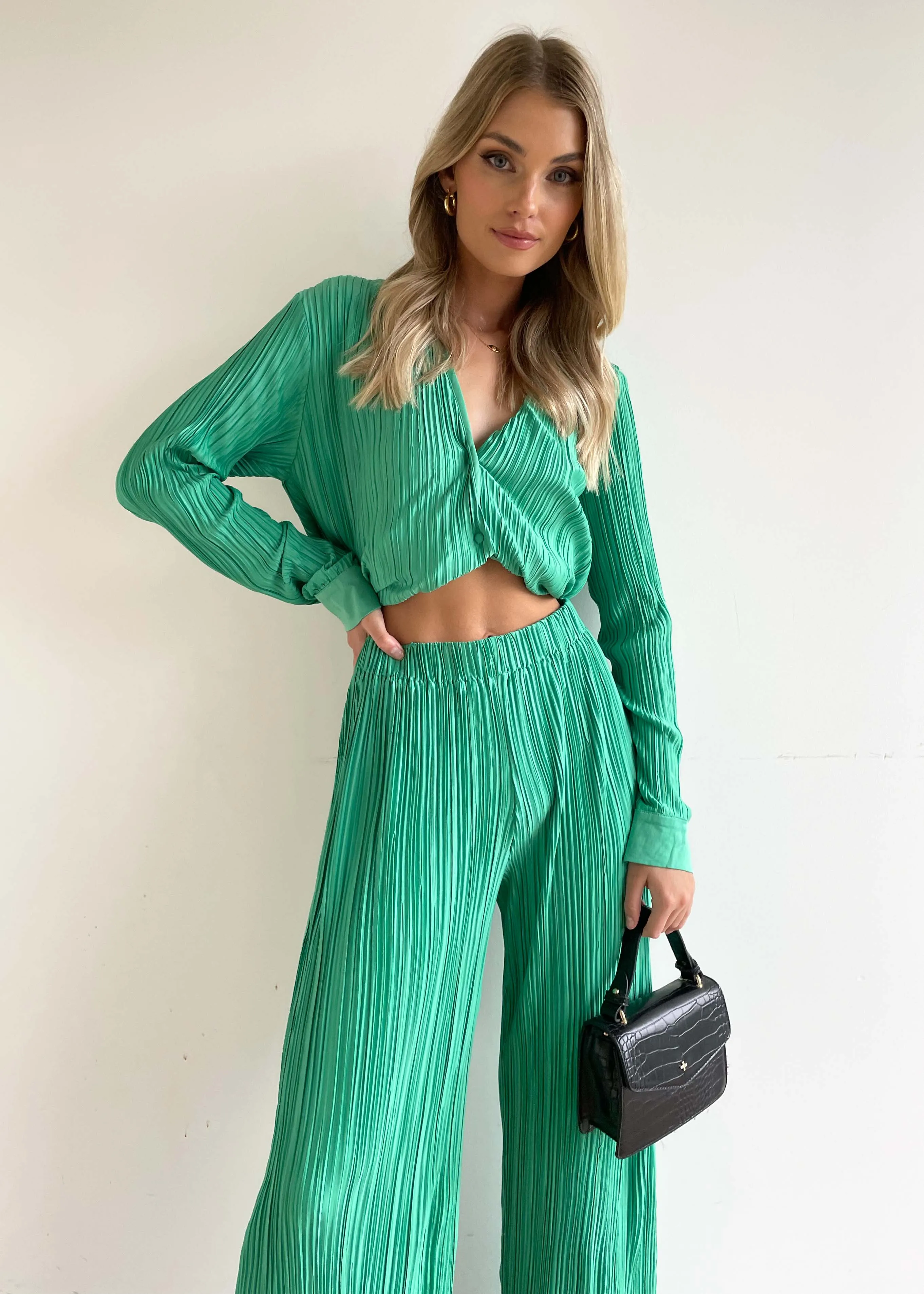 Hollins Shirt - Jade Green sold by Gingham & Heels