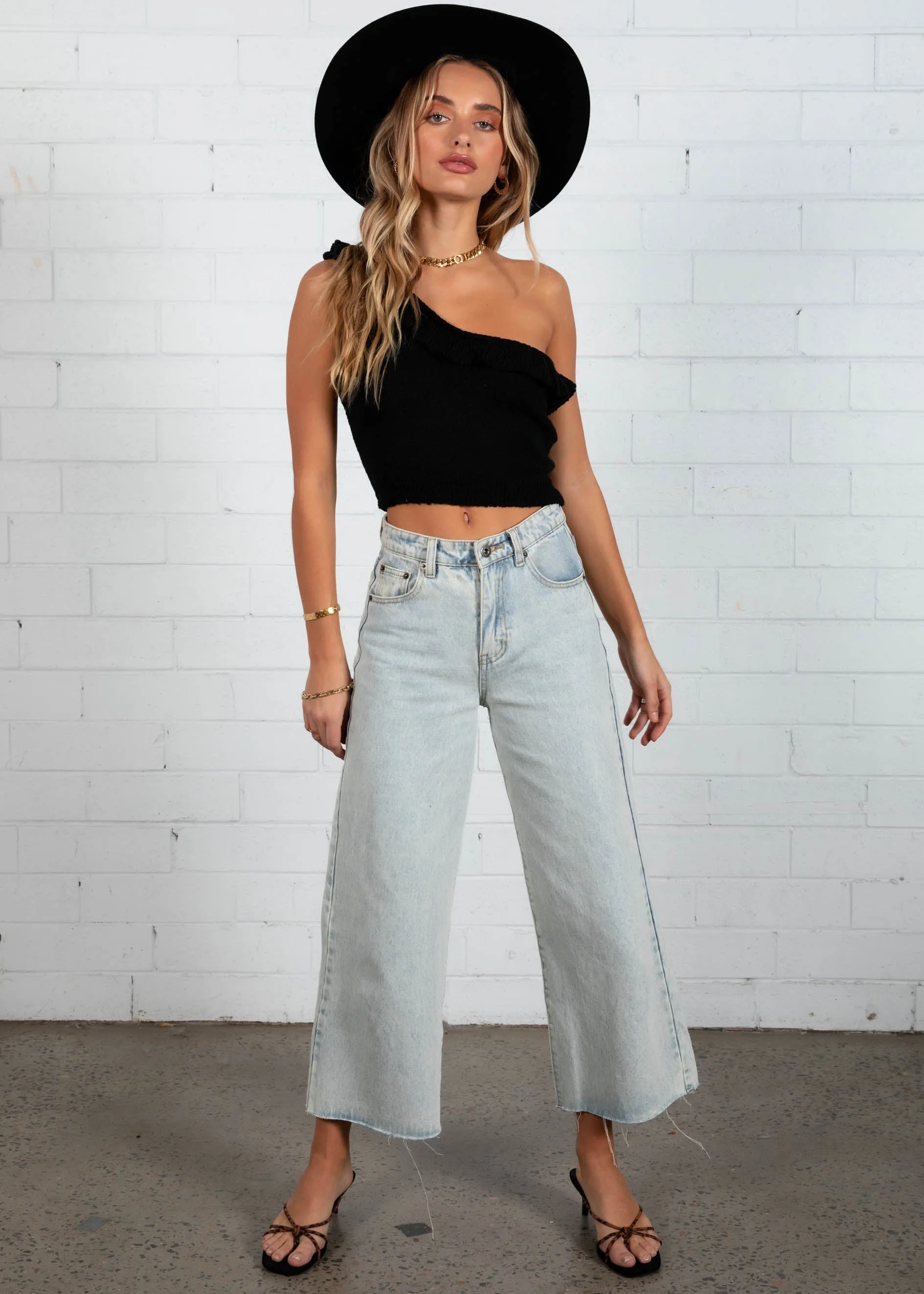 Nelly One Shoulder Crop - Black sold by Gingham & Heels product image thumbnail 2