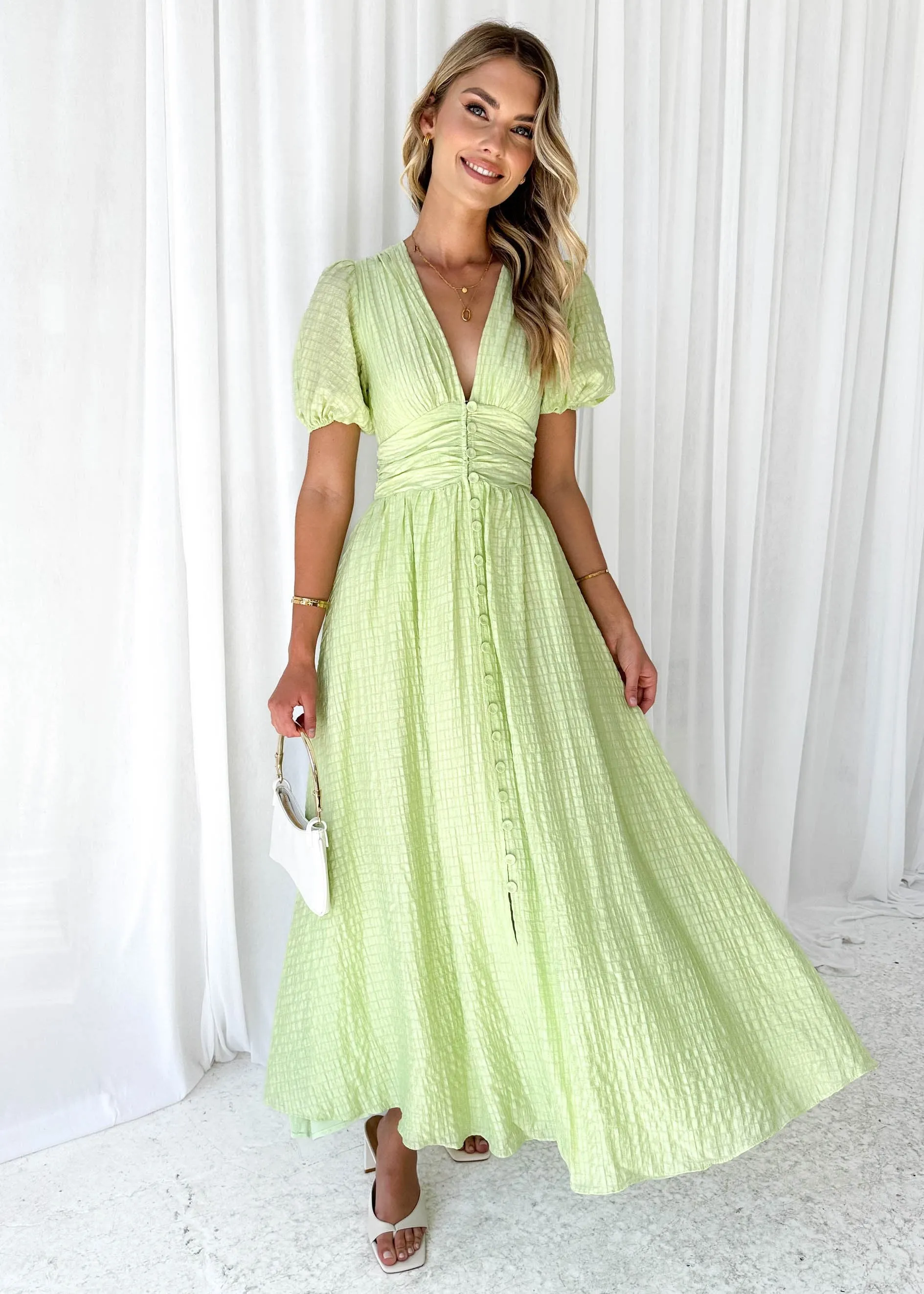 Dunning Midi Dress - Sage sold by Gingham & Heels