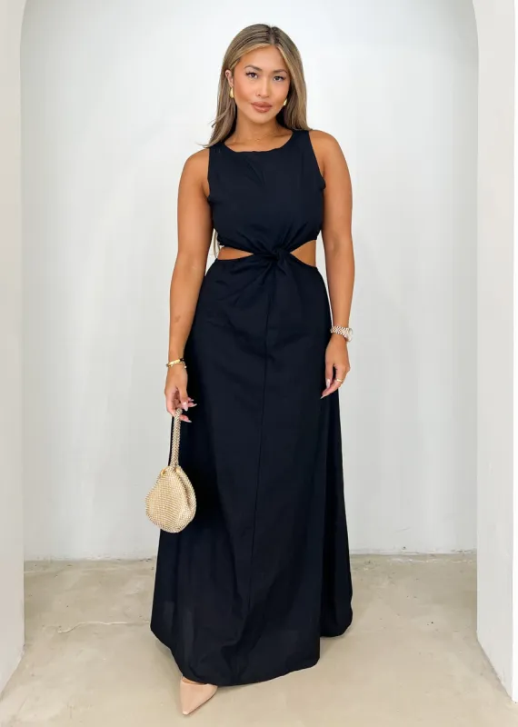 Leaslo Maxi Dress - Black sold by Gingham & Heels