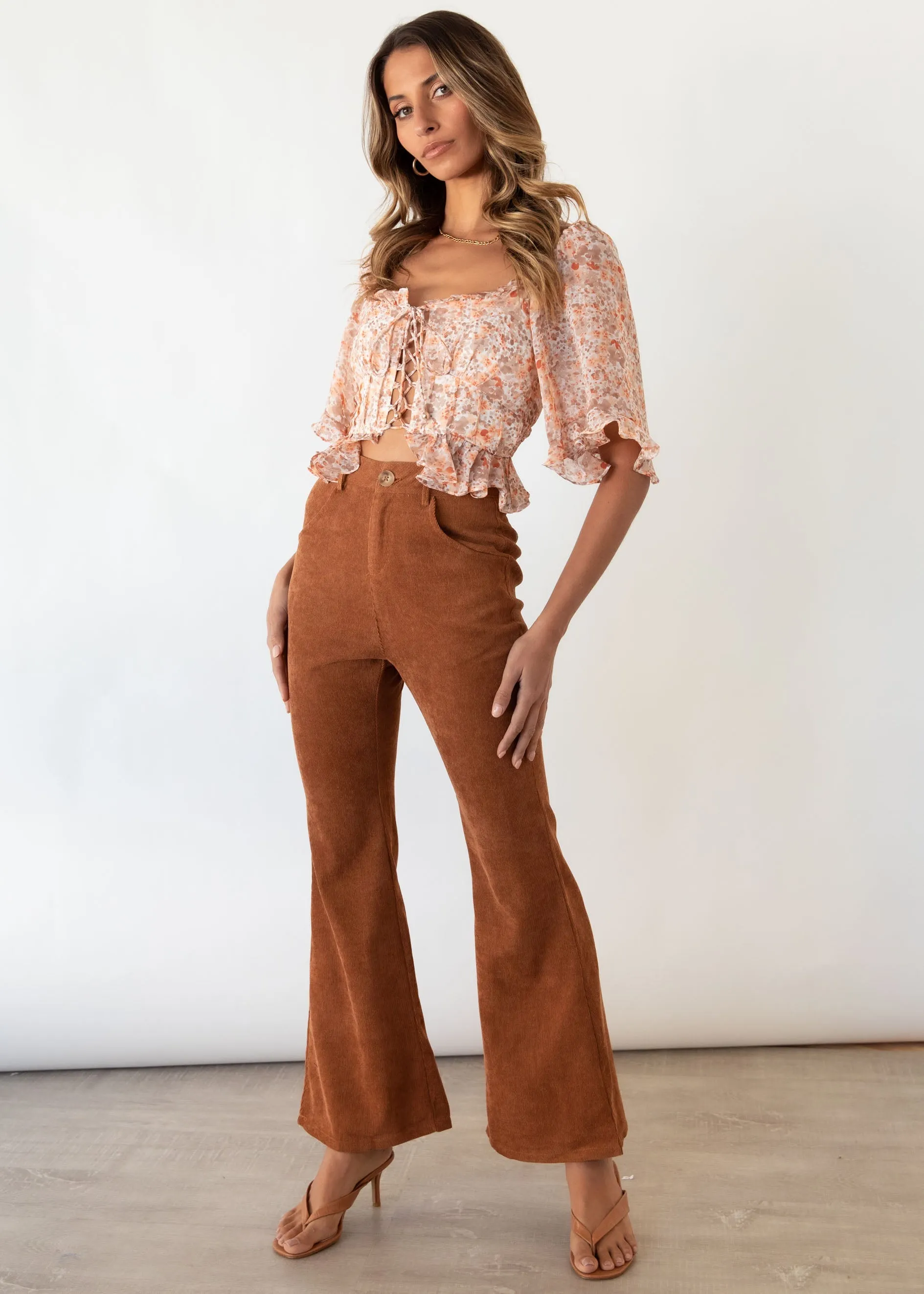 Edge Of Romance Crop - Tan Floral sold by Gingham & Heels product image thumbnail 5
