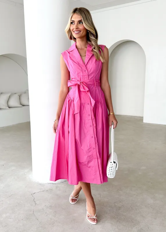 Tiarne Midi Dress - Pink sold by Gingham & Heels
