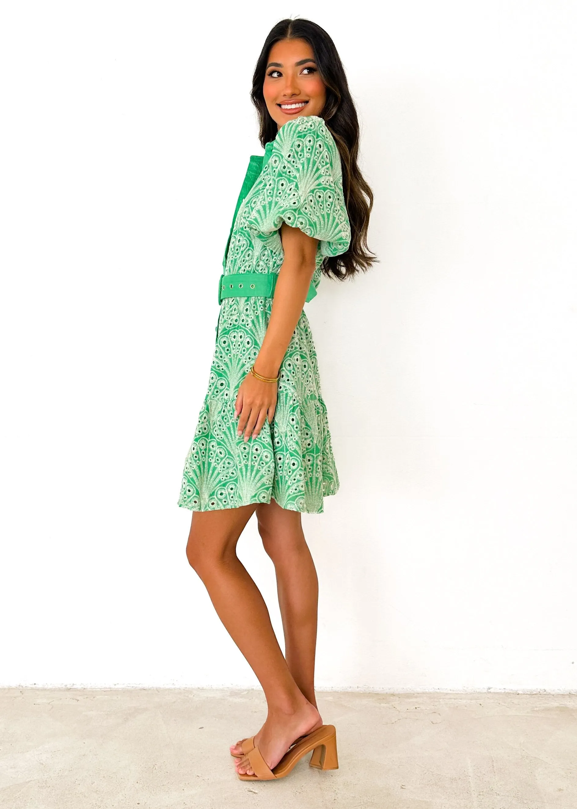 Joleena Dress - Spearmint Anglaise sold by Gingham & Heels product image thumbnail 5