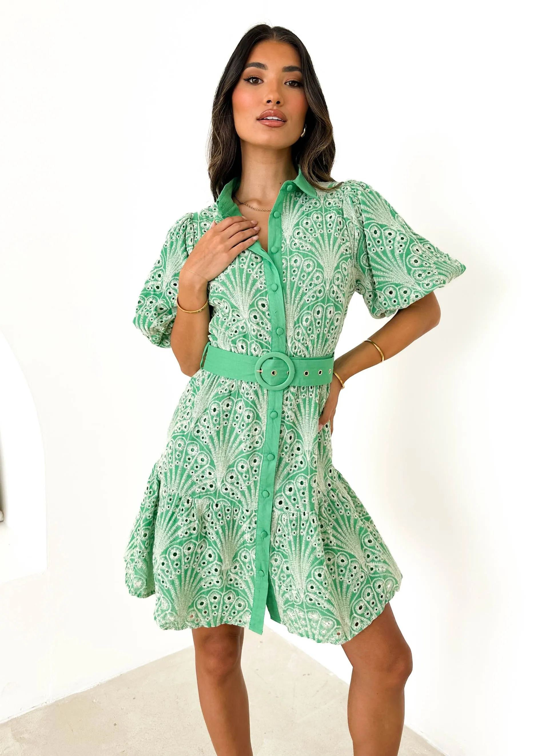 Joleena Dress - Spearmint Anglaise sold by Gingham & Heels product image thumbnail 3