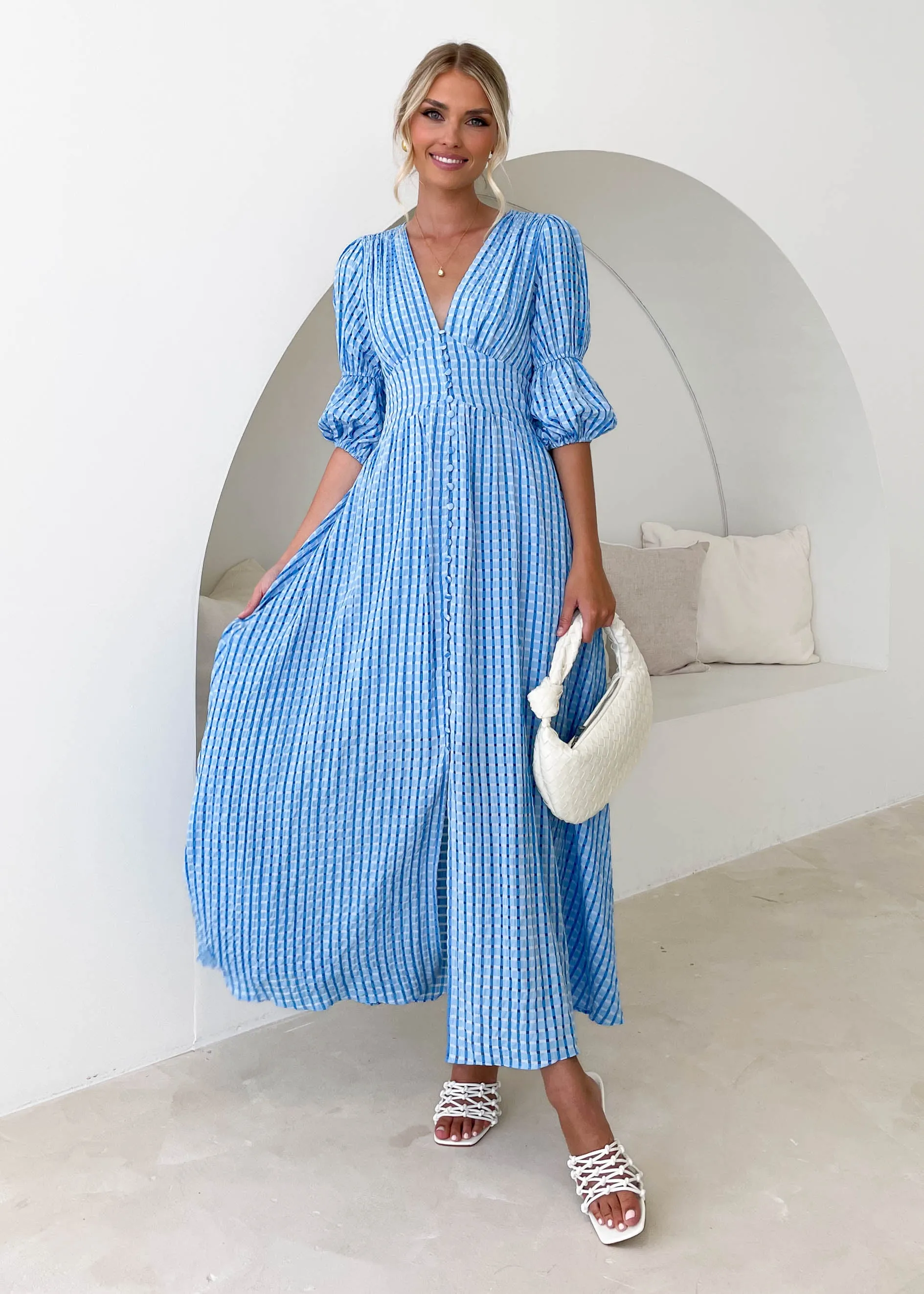 Briella Maxi Dress - Blue sold by Gingham & Heels product image thumbnail 4