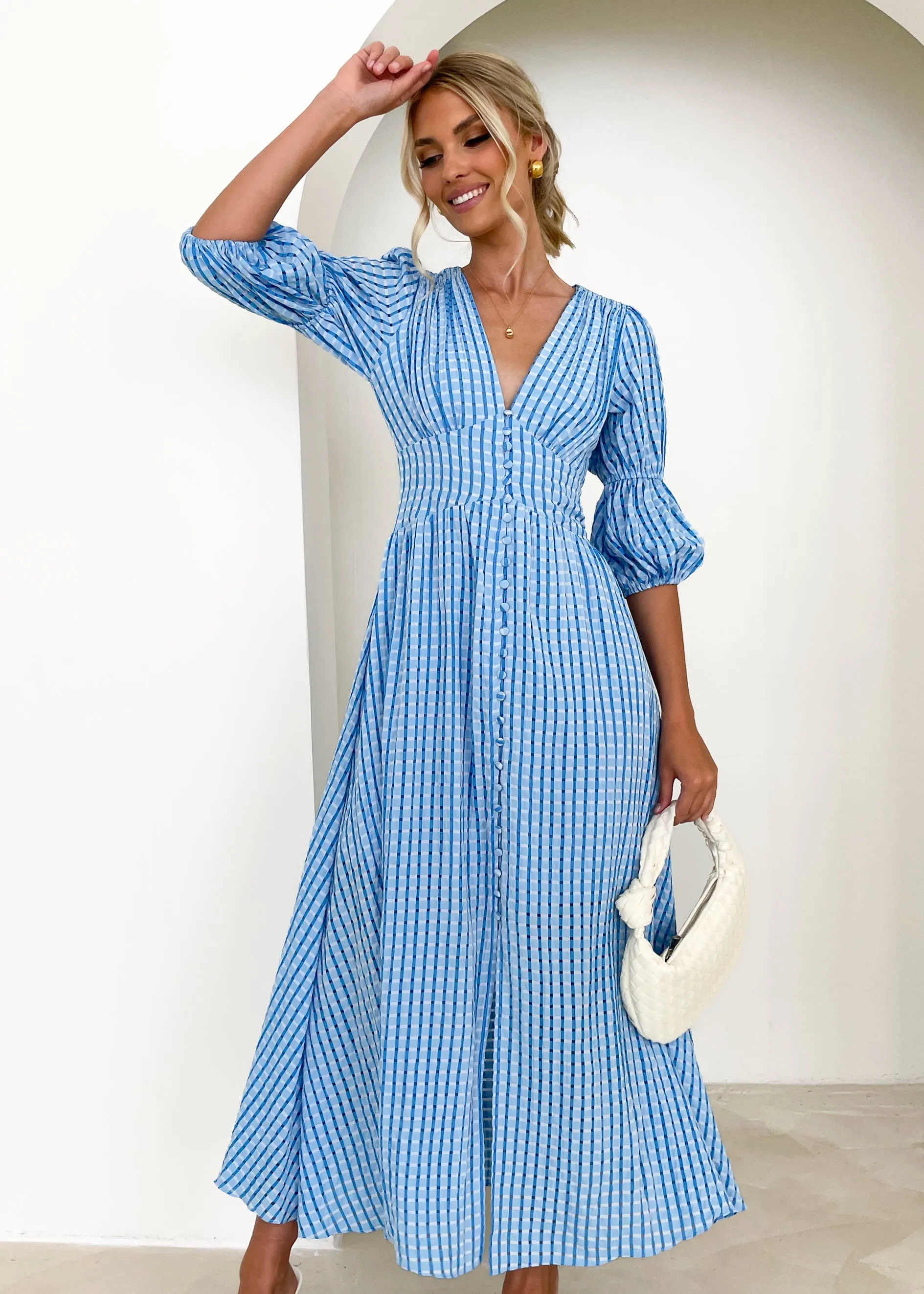 Briella Maxi Dress - Blue sold by Gingham & Heels