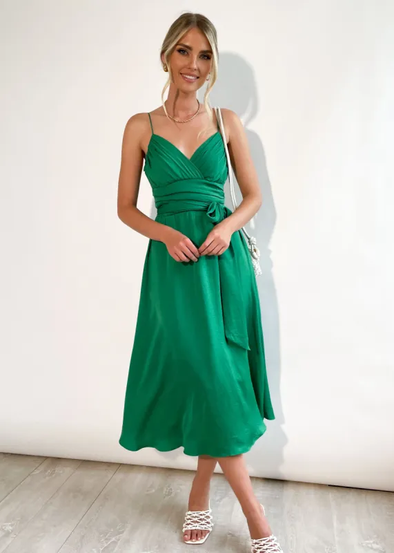 Ellys Midi Dress - Green sold by Gingham & Heels