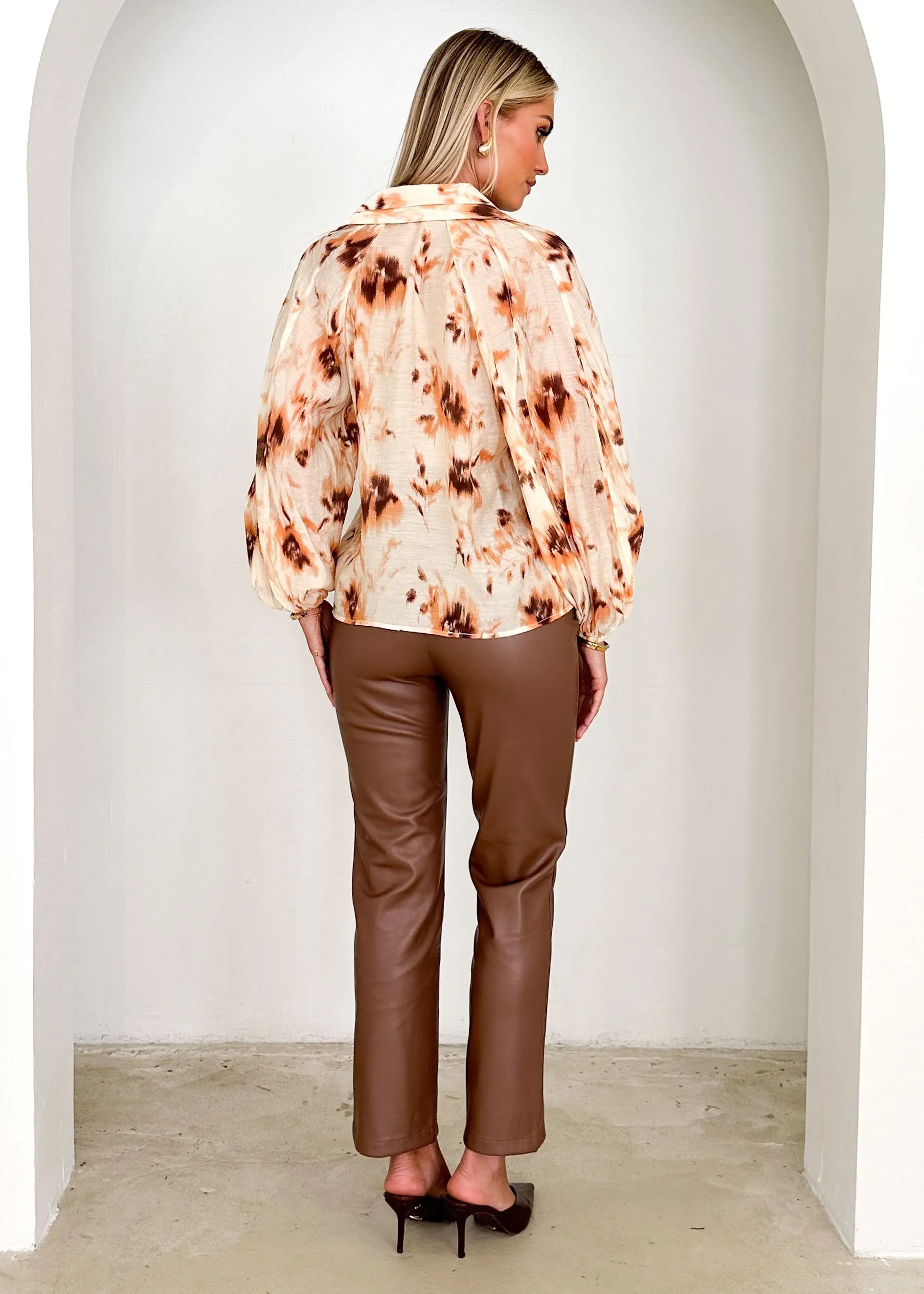 Aleena Blouse - Peach Abstract sold by Gingham & Heels product image thumbnail 5