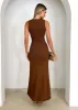 Amberle Knit Maxi Dress - Chocolate sold by Gingham & Heels