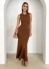 Amberle Knit Maxi Dress - Chocolate sold by Gingham & Heels