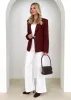 Adalee Linen Blazer - Chocolate sold by Gingham & Heels