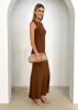 Amberle Knit Maxi Dress - Chocolate sold by Gingham & Heels