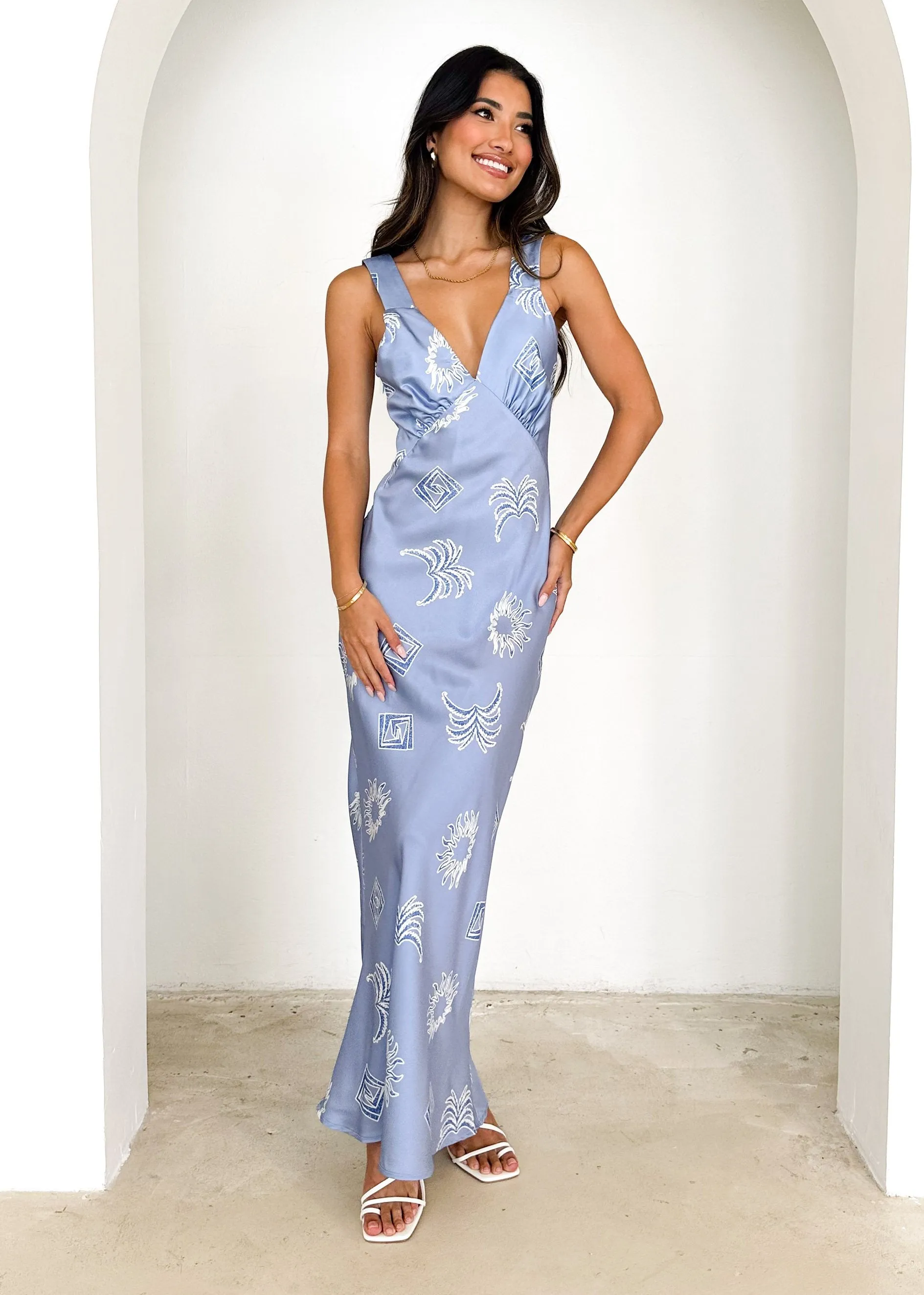 Taleena Maxi Dress - Blue Abstract sold by Gingham & Heels product image thumbnail 4