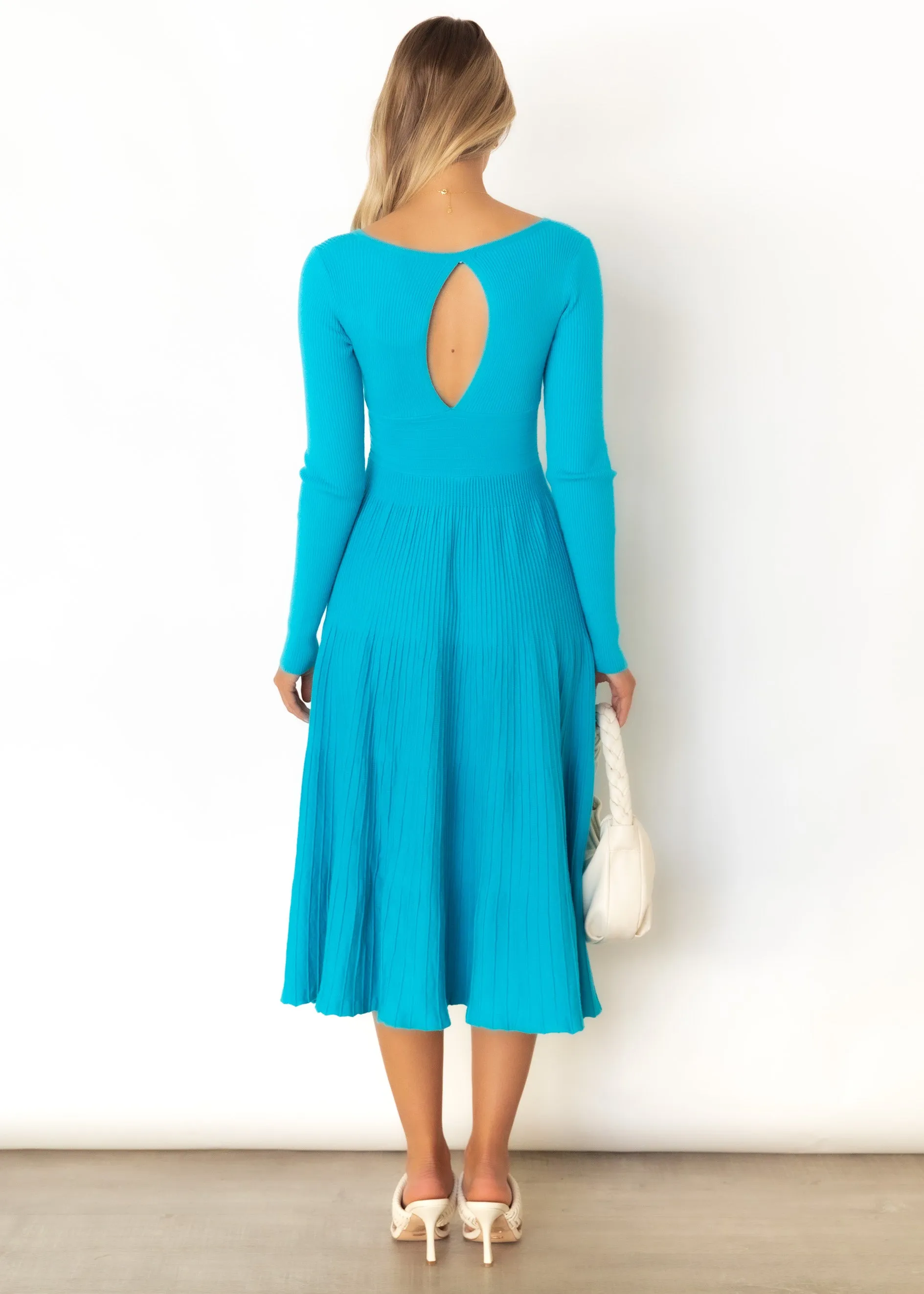 Alise Knit Midi Dress - Blue sold by Gingham & Heels product image thumbnail 5