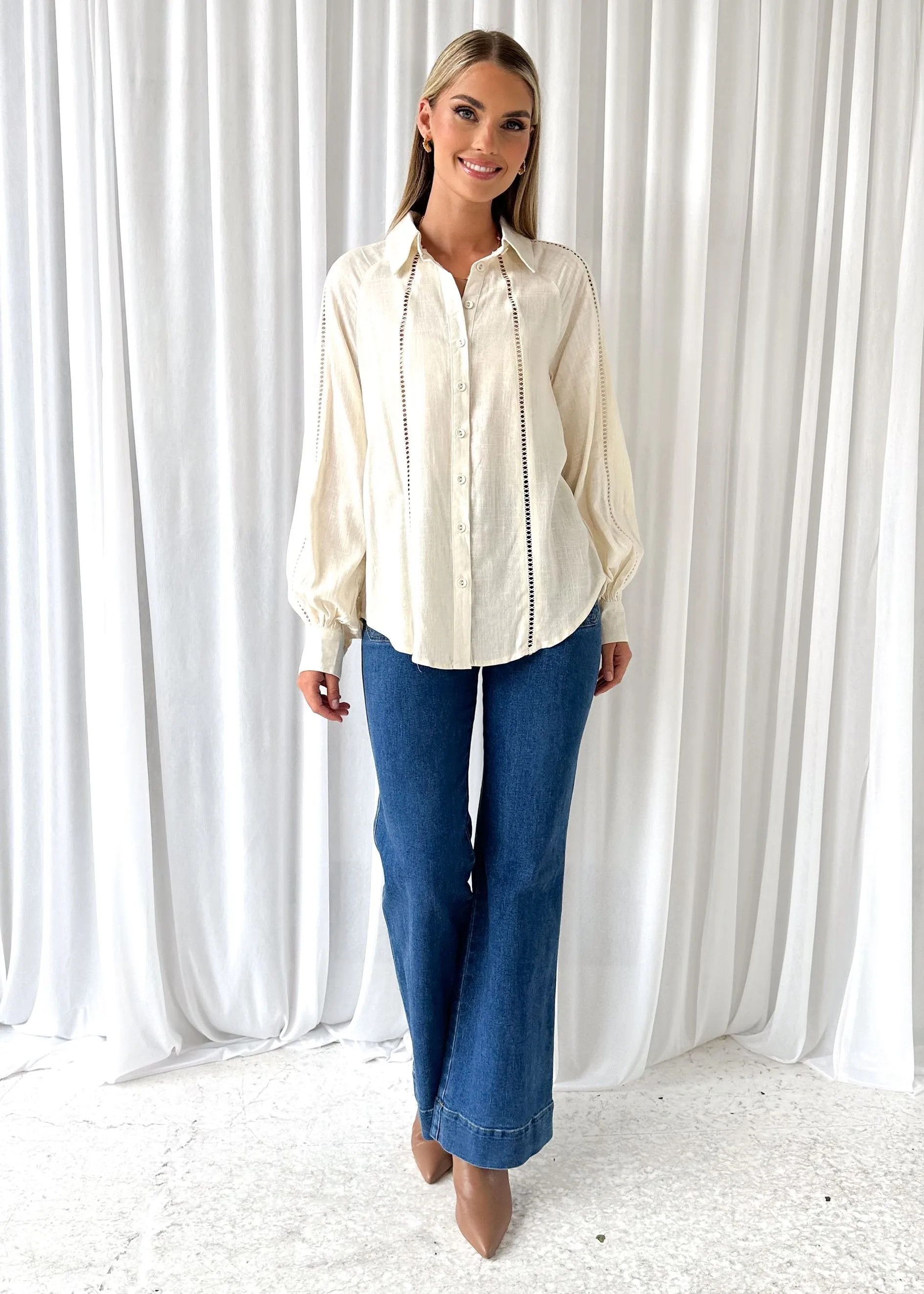 Haydra Shirt - Cream sold by Gingham & Heels product image thumbnail 3