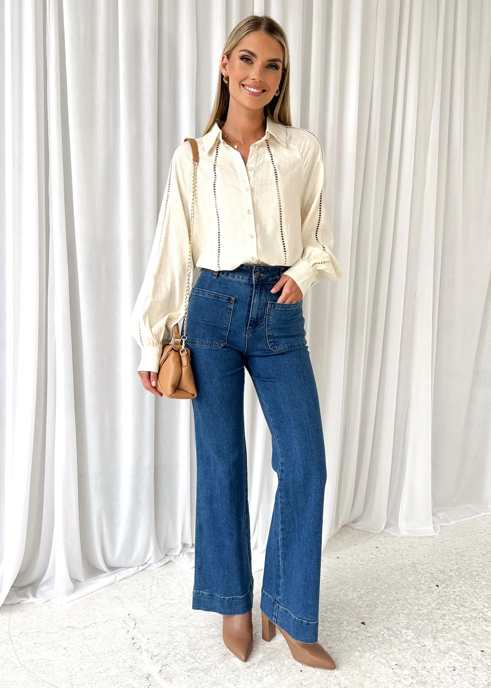 Haydra Shirt - Cream sold by Gingham & Heels product image thumbnail 2