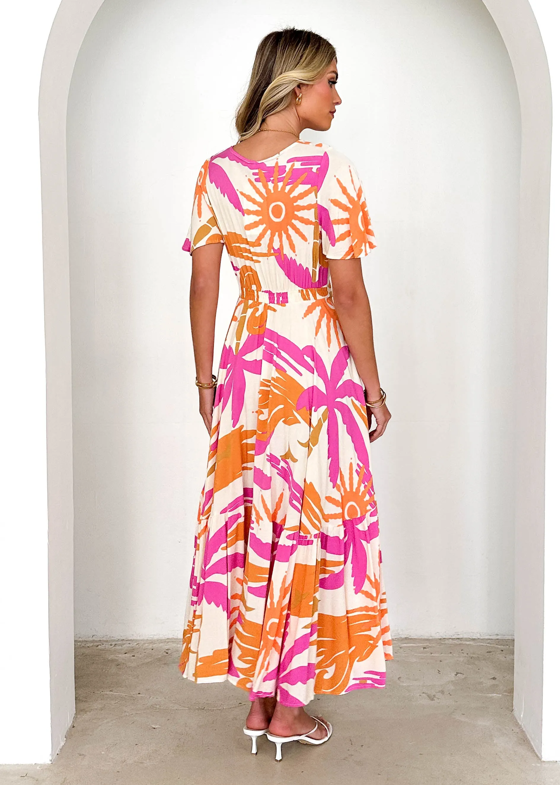 Nia Maxi Dress - Pink Abstract sold by Gingham & Heels product image thumbnail 5