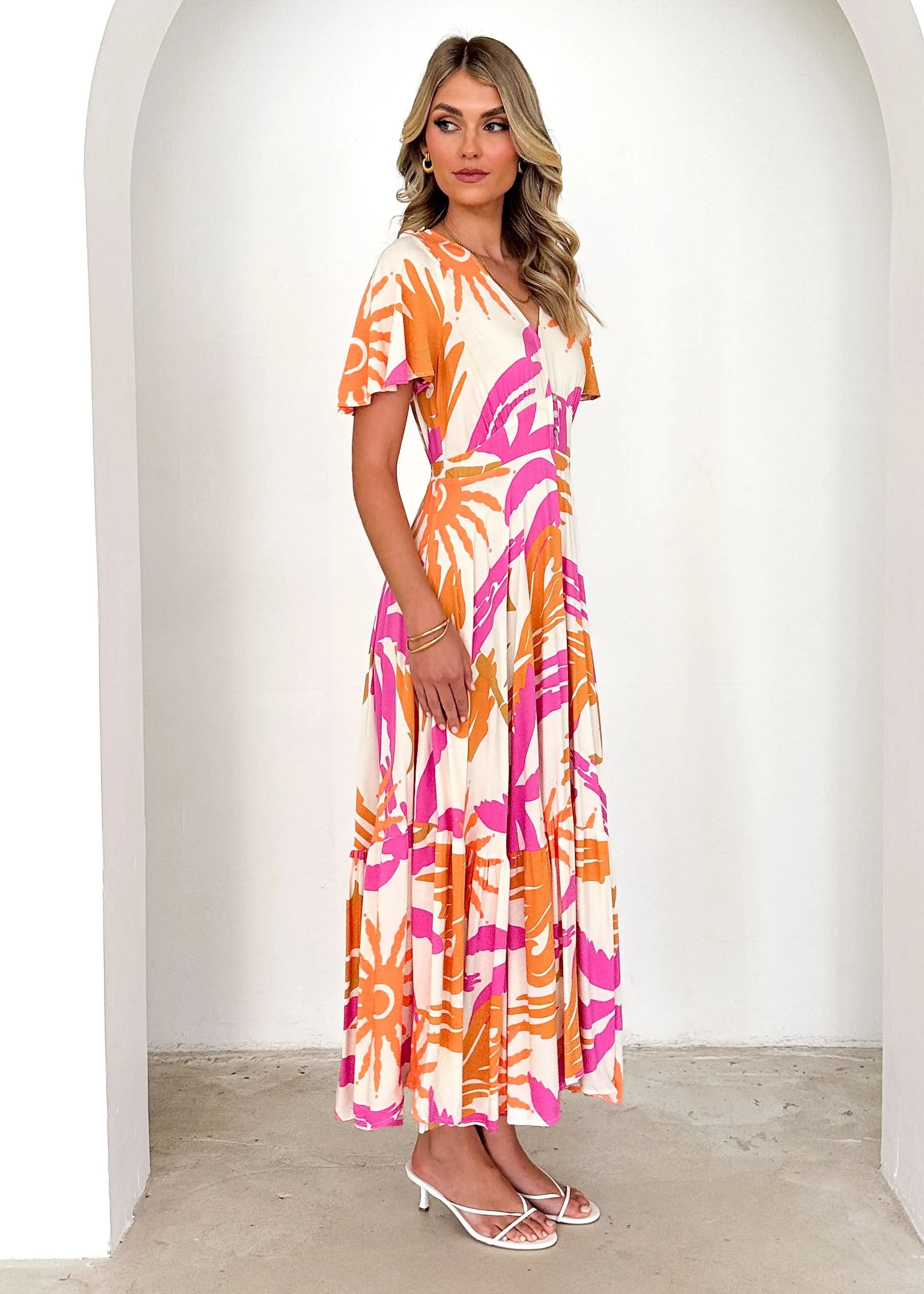Nia Maxi Dress - Pink Abstract sold by Gingham & Heels product image thumbnail 4