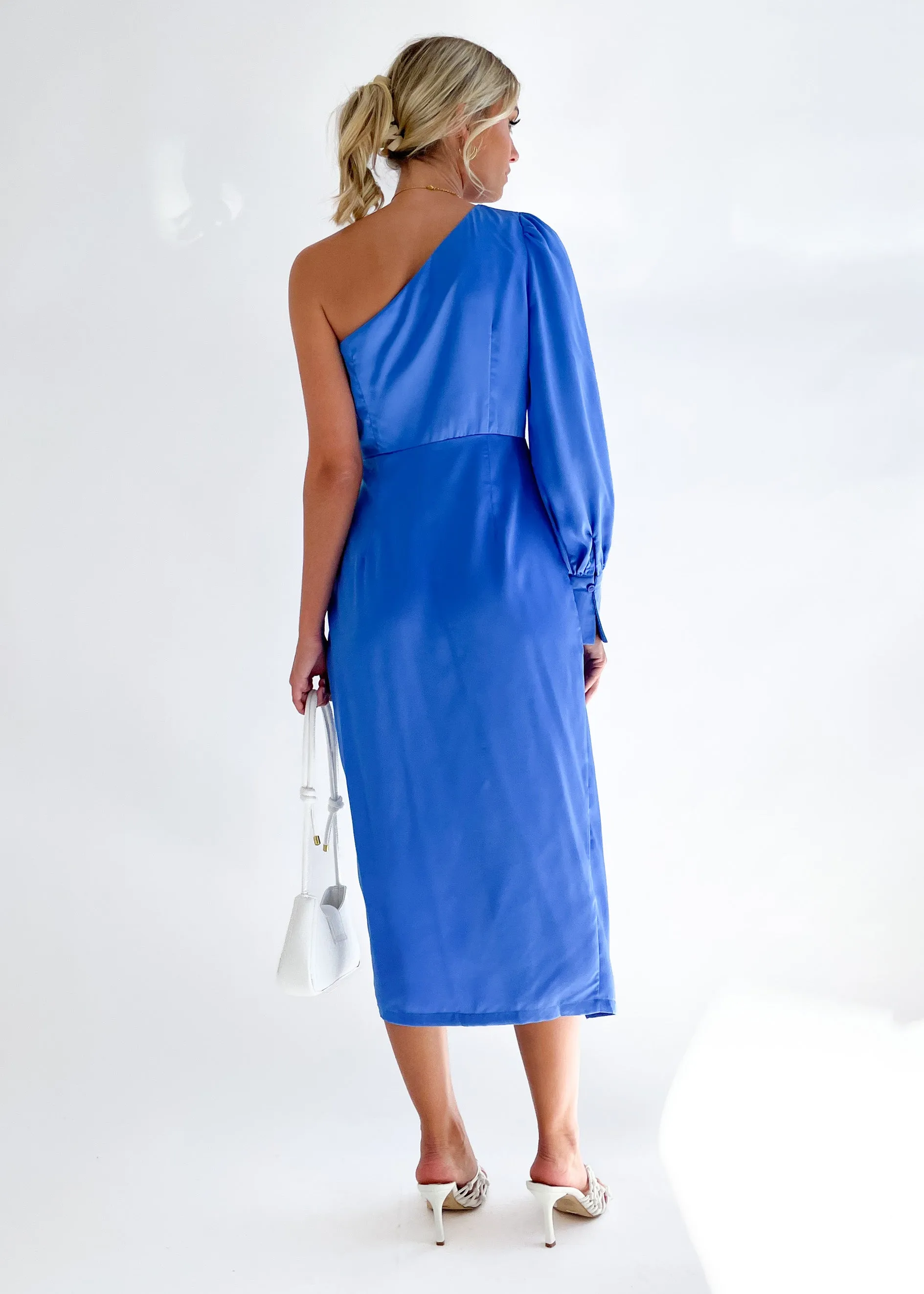 Kieria One Shoulder Midi Dress - Cobalt sold by Gingham & Heels product image thumbnail 5