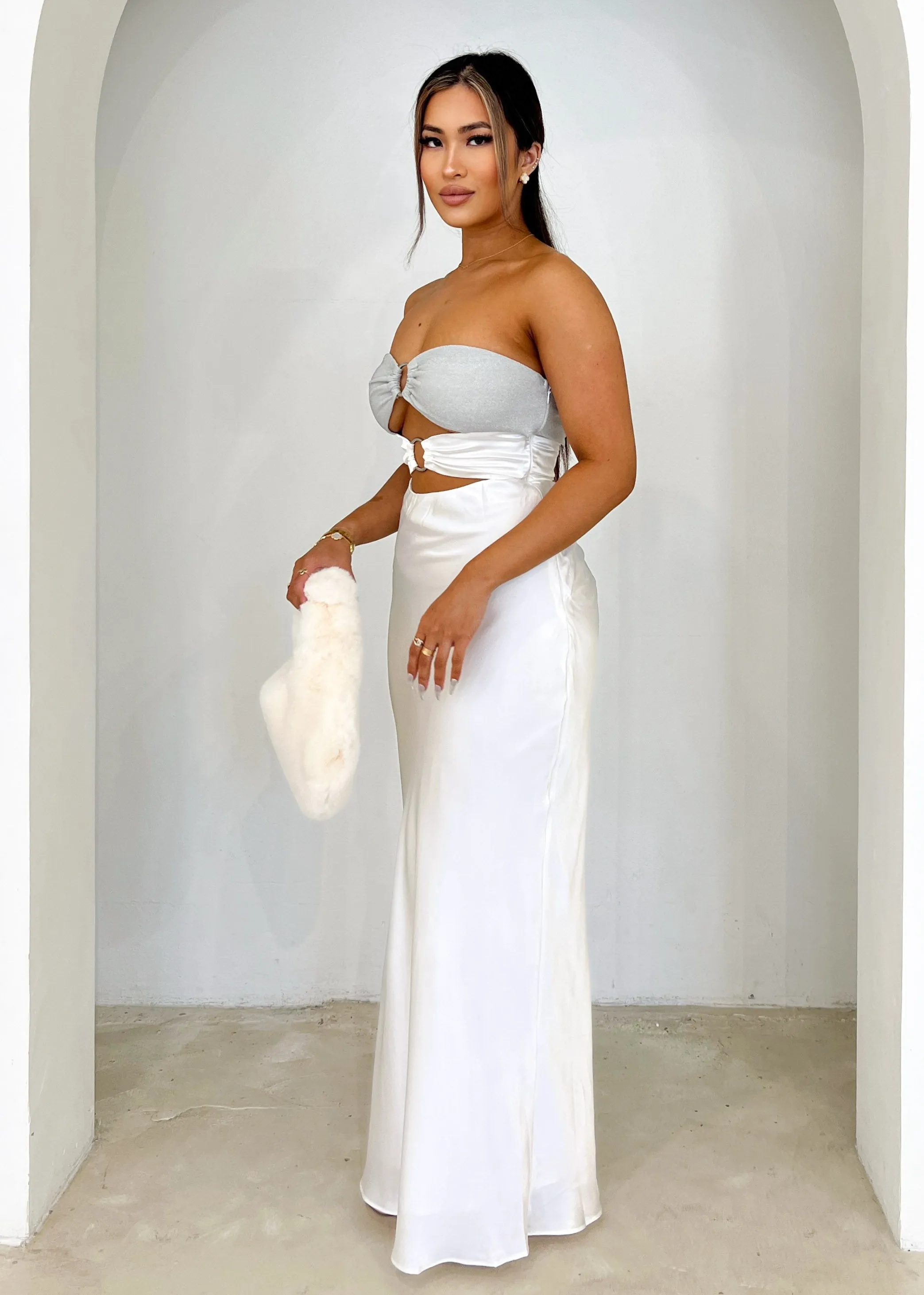 Kallen Strapless Maxi Dress - Off White sold by Gingham & Heels product image thumbnail 4