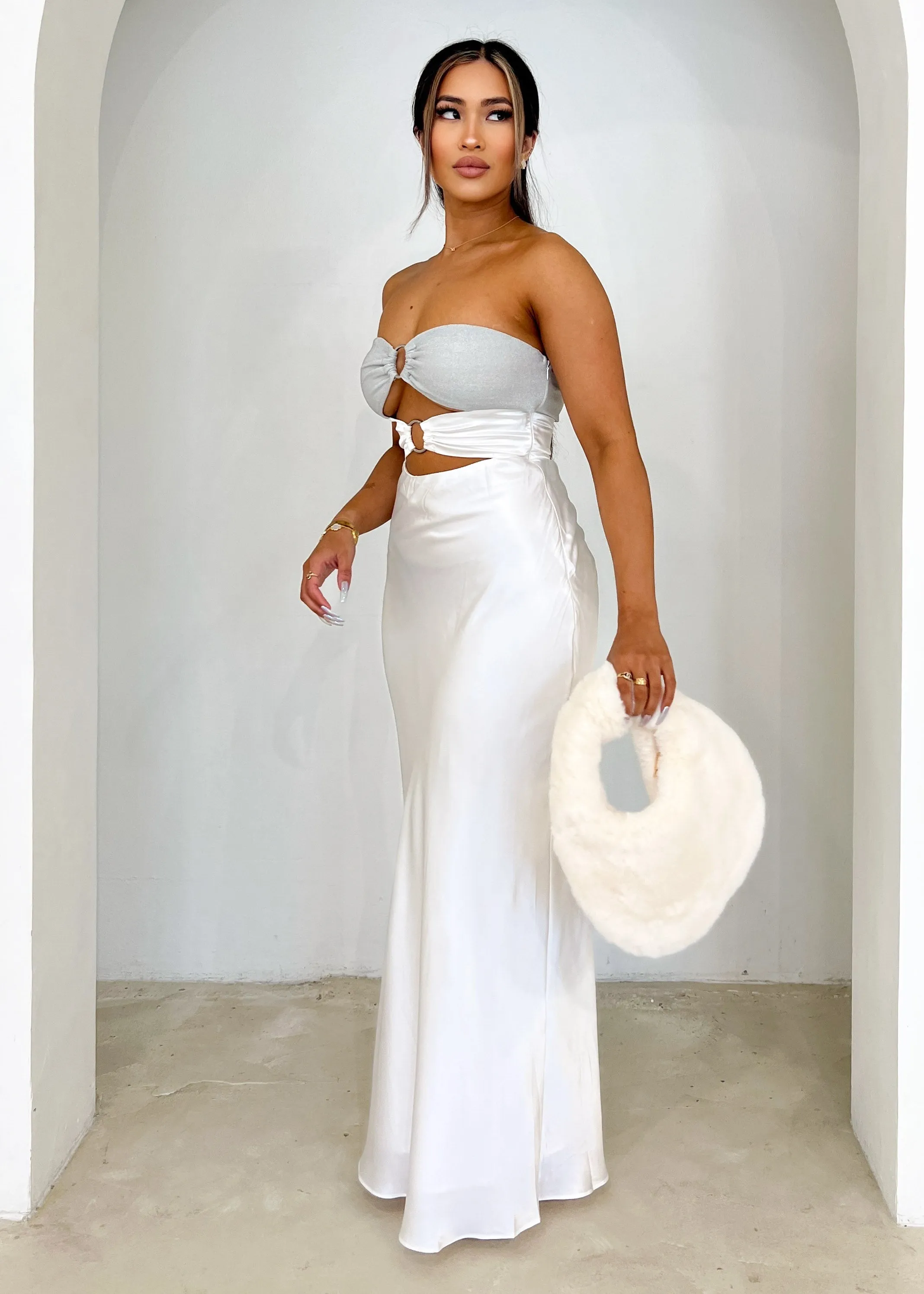 Kallen Strapless Maxi Dress - Off White sold by Gingham & Heels product image thumbnail 2