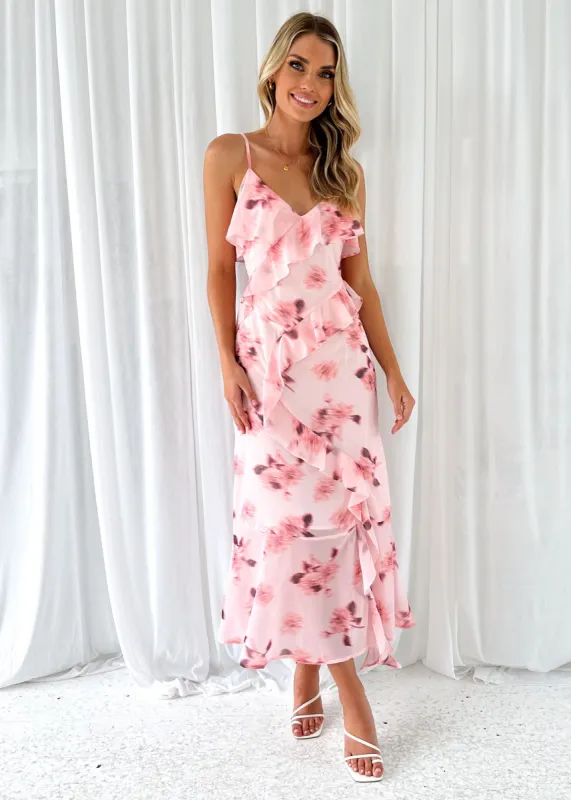 Niner Maxi Dress - Pink Floral sold by Gingham & Heels