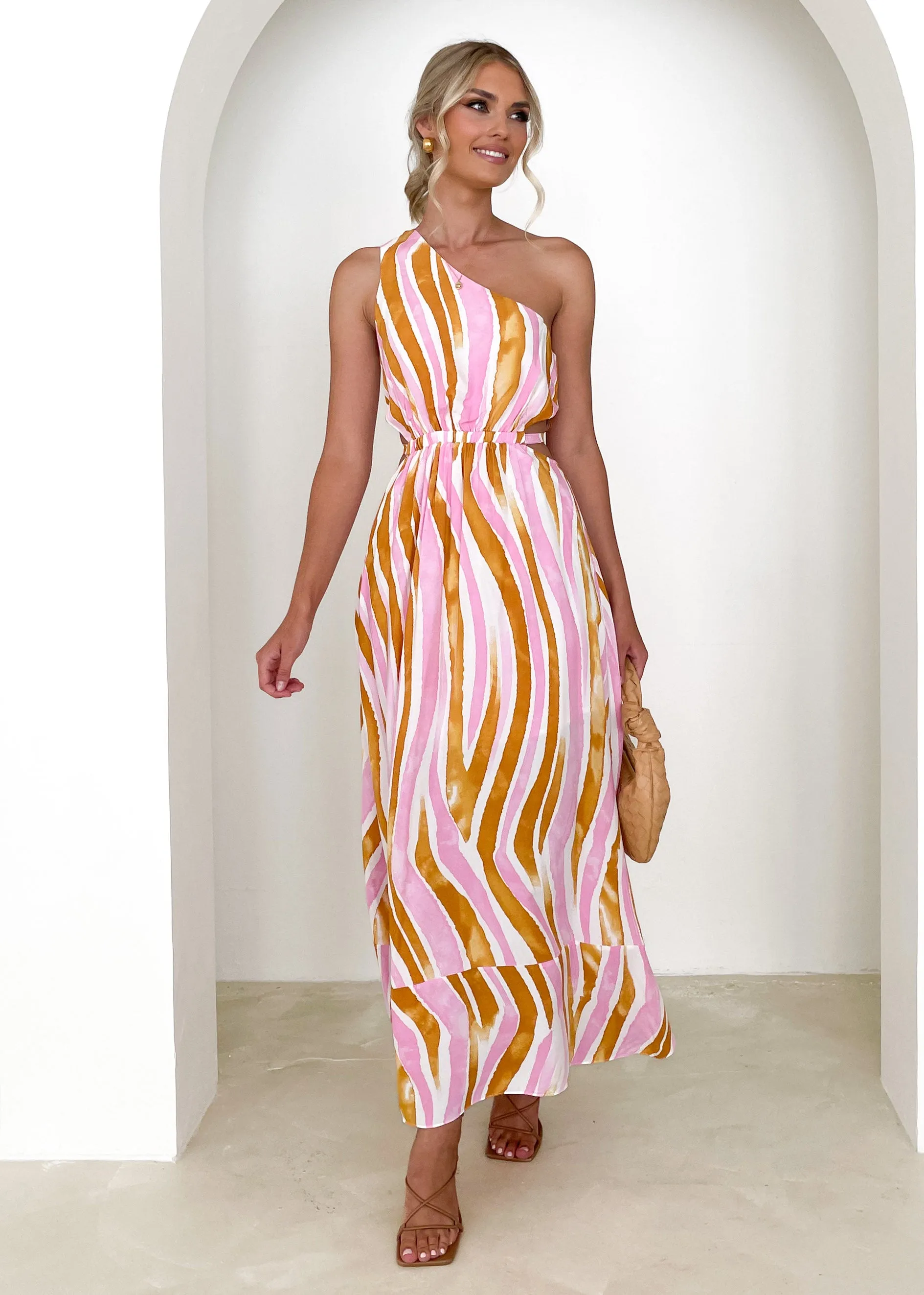 Joelle Midi Dress - Candy Stripe sold by Gingham & Heels