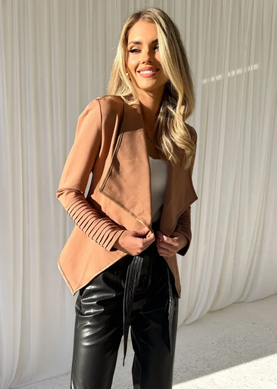 Lockwood Knit Jacket - Camel sold by Gingham & Heels