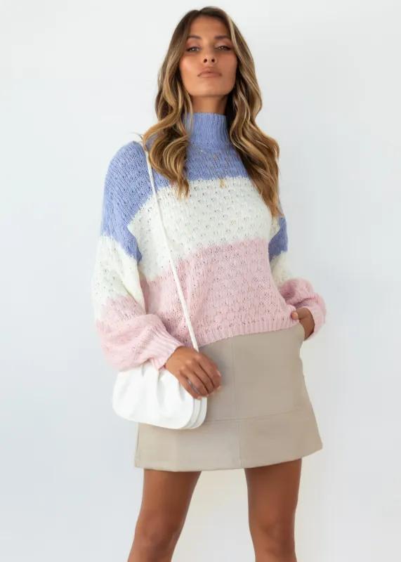 Snowfall Sweater - Lilac Stripe sold by Gingham & Heels