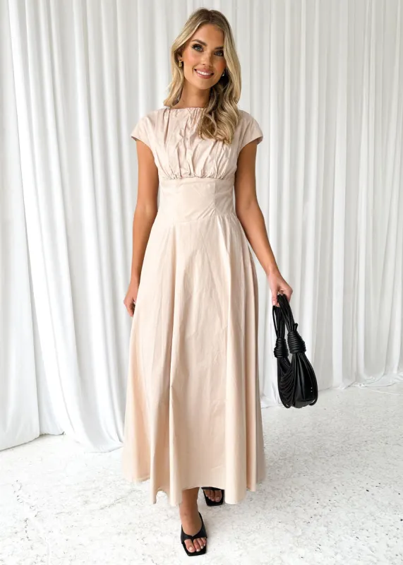 Chroma Midi Dress - Oat sold by Gingham & Heels