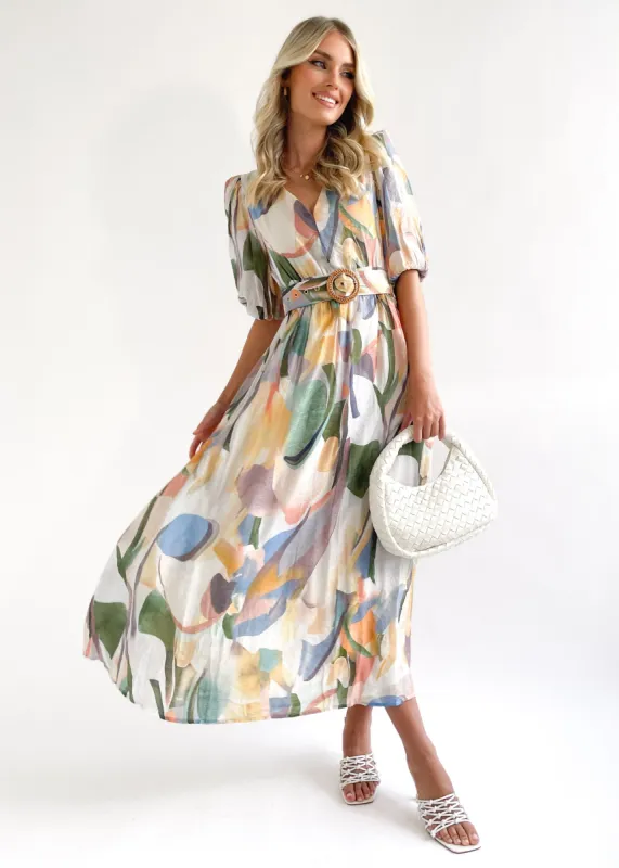 Quinn Midi Dress - Olive Mirage sold by Gingham & Heels
